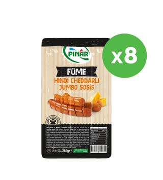 Pınar Füme Hindi Cheddarlı Jumbo Sosis 265 g x 8 Adet