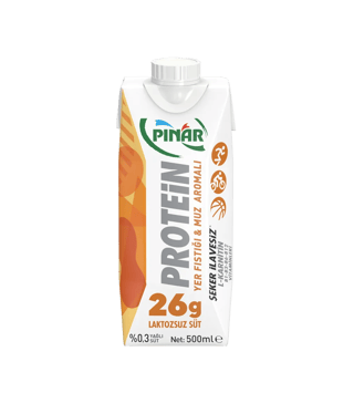 Pınar Yer Fıstıklı ve Muz Aromalı Protein Süt 500 ml