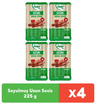 Pınar Soyulmuş Dana Uzun Sosis 225 g x 4 adet