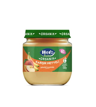 Hero Baby Organik Karışık Meyveli Püresi Kavanoz Mama 120 gr