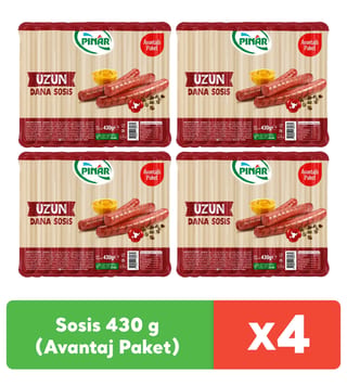 Pınar Dana Sosis 430 g (Avantaj Paket) x 4 adet