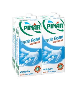 Pınar Yarım Yağlı Süt 4x1 L