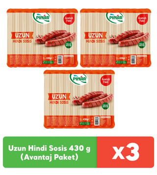 Pınar Uzun Hindi Sosis 430 g x 3 adet