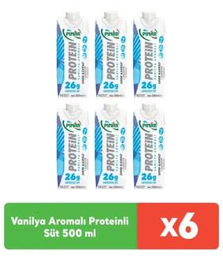 Pınar Vanilya Aromalı Proteinli Süt 500 ml x 6 adet