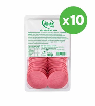 Pınar Büfe Dana Dilimli Salam 500 g x 10 Adet