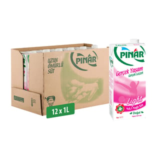 Pınar Light Yağsız Süt 1 L x 12 Adet