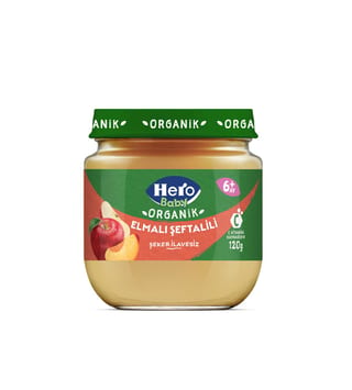 Hero Baby Organik Elma Şeftalili Kavanoz Mama 120 gr