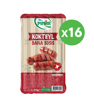 Pınar Dana Kokteyl Sosis 215g x 12 Adet