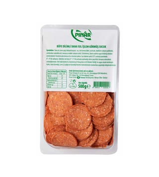 Pınar Büfe Dilimli Dana Isıl İşlem Görmüş Sucuk 500 g