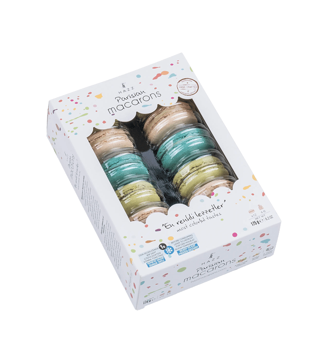 Hazz 12'li Makaron No:1 - Antep Fıstığı, Vanilya, Hindistan Cevizi 175 g