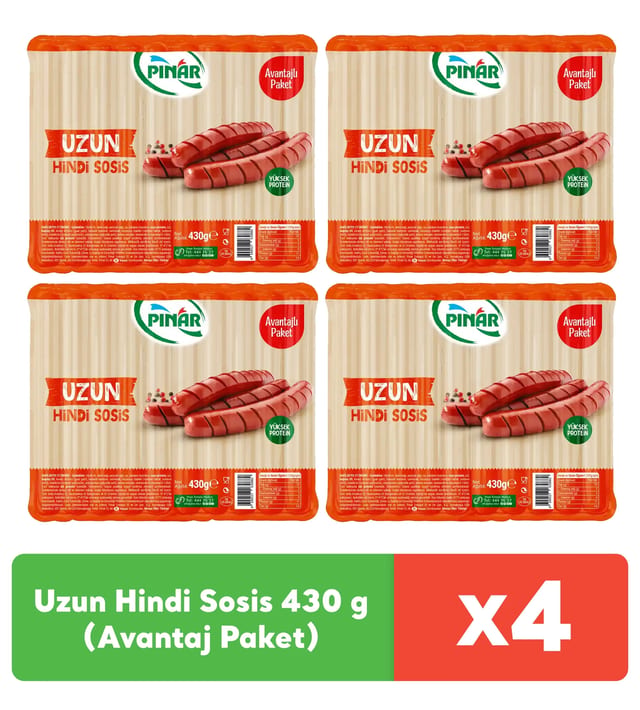 Pınar Uzun Hindi Sosis 430 g x 4 adet