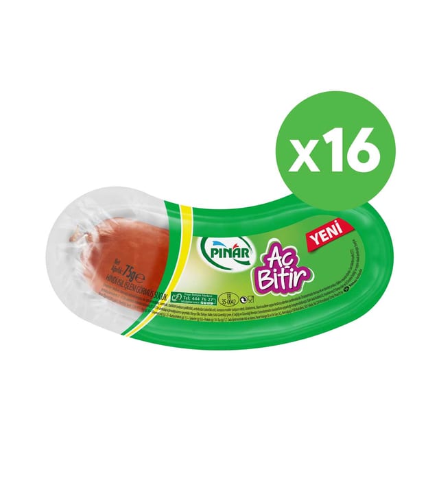 Aç Bitir Hindi Isıl İşlem Görmüş Sucuk 75g x 16 Adet