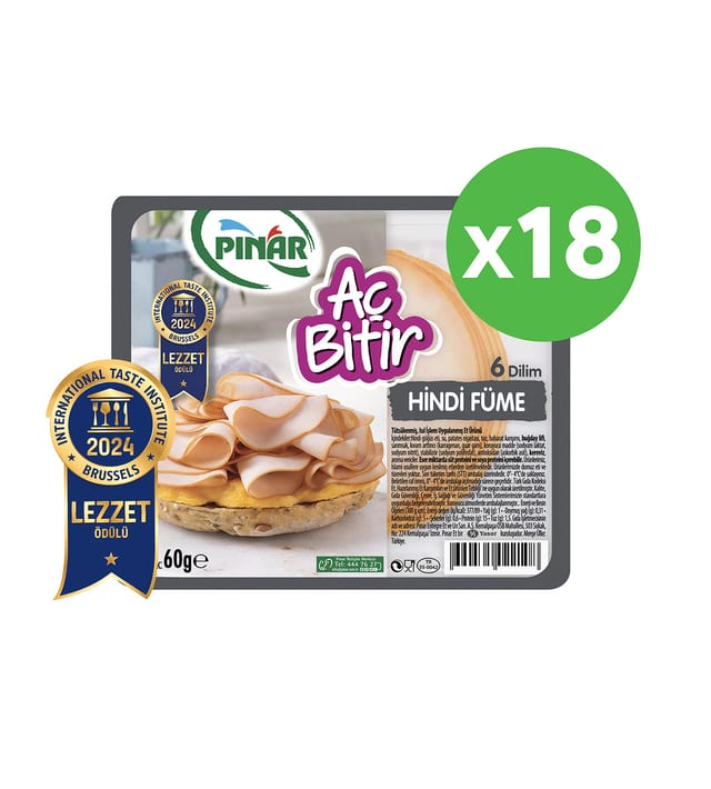 Pınar Aç Bitir Hindi Füme 60 g x 18 Adet