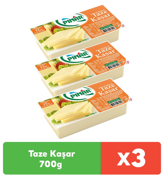 Pınar Taze Kaşar 700g x 3 adet