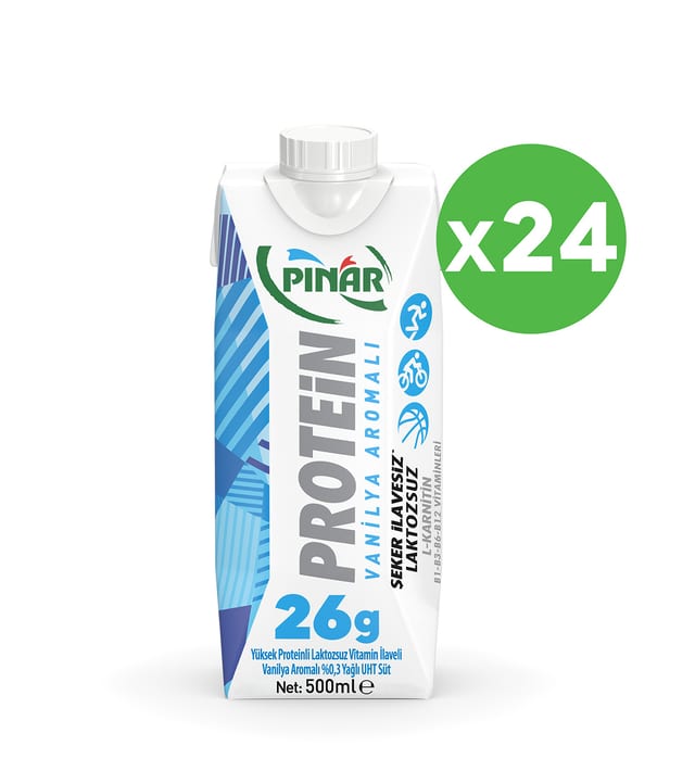 Pınar Vanilya Aromalı Proteinli Süt 500 ml x 24 Adet