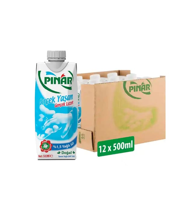 Pınar Yarım Yağlı Süt 500 ml x 12 Adet