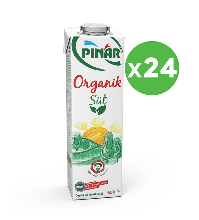 Pınar Organik Süt 1 L  x 24 Adet