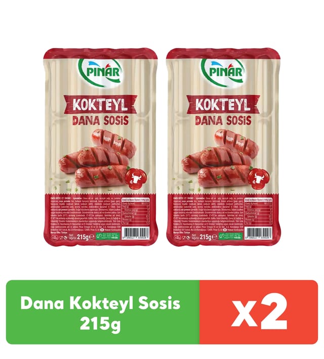 Pınar Dana Kokteyl Sosis 215g x 2 adet