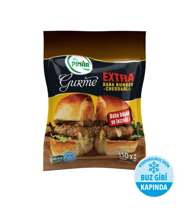Pınar Gurme Extra Cheddarlı Dana Burger 220 g
