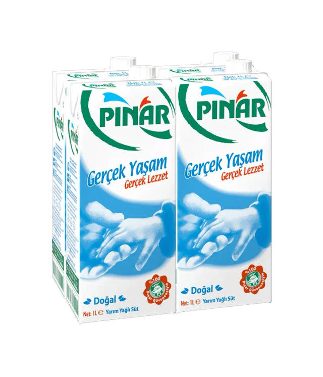 Pınar Yarım Yağlı Süt 4x1 L