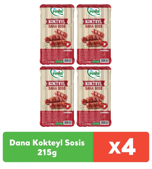 Pınar Dana Kokteyl Sosis 215g x 4 adet