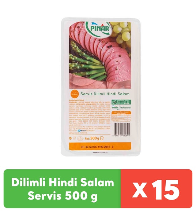 Pınar Dilimli Hindi Salam Servis 500 g x 15 Adet