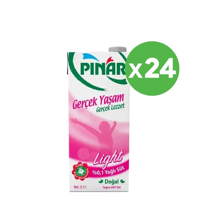 Pınar Light Yağsız Süt 1 L x 24 Adet