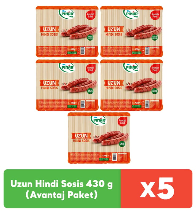 Pınar Uzun Hindi Sosis 430 g x 5 adet