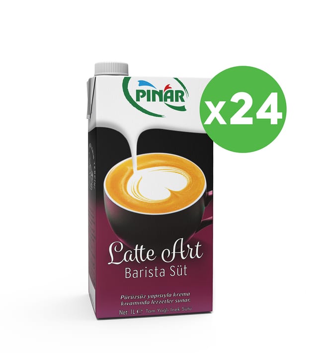 Pınar Latte Art Tam Yağlı Barista Süt 1 L x 24 Adet