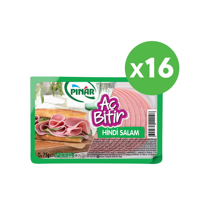 Pınar Aç Bitir Hindi Salam 75 g x 16 Adet