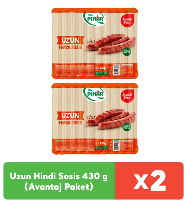 Pınar Uzun Hindi Sosis 430 g x 2 adet