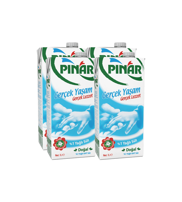 Pınar %1 Yağlı Süt 1L 4'lü
