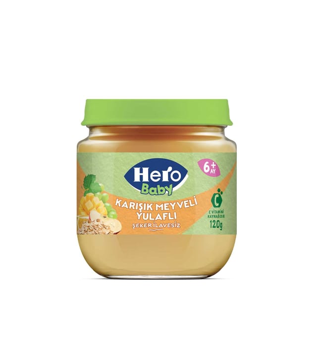 Hero Baby Karışık Meyveli Yulaflı Kavanoz Mama 120 gr