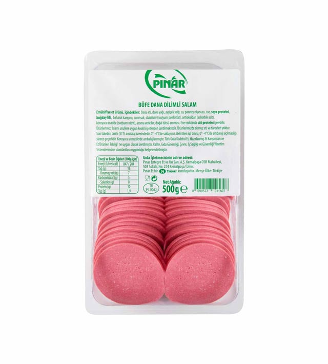 Pınar Büfe Dana Dilimli Salam 500 g