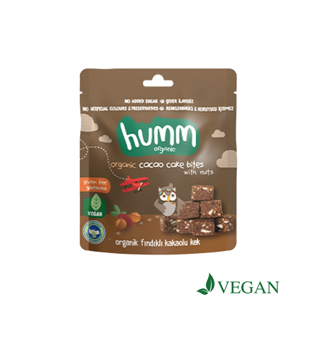 Humm Organik Glutensiz Vegan Kakaolu Fındıklı Kek