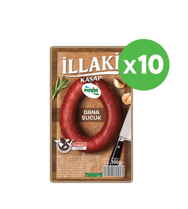 Pınar İllaki Dana Kasap Kangal Sucuk 300 g x 10 Adet