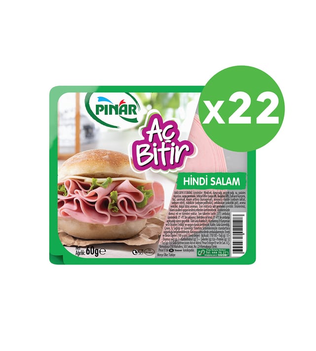 Pınar Aç Bitir Hindi Salam Büyük Dilim 60 g x 22 Adet