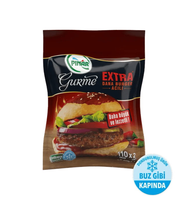 Pınar Gurme Extra Acılı Dana Burger 220 g