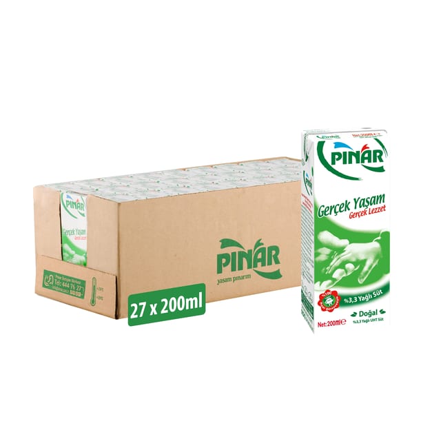 Pınar Yağlı Süt 200 ml x 27 Adet